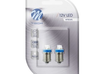 T4W 12V 0,96W BA9s (ΜΙΝΙΟΝ) LED 4xLED 3mm ΜΠΛΕ BLISTER 2ΤΕΜ. M-TECH