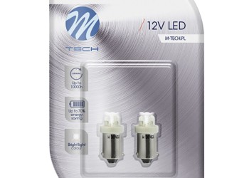 T4W 12V 0,96W BA9s (ΜΙΝΙΟΝ) LED 4xLED 3mm ΛΕΥΚΟ BLISTER 2ΤΕΜ. M-TECH