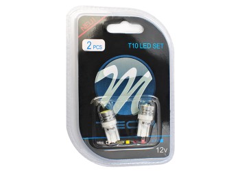 T10 W5W 12V W2,1x9,5d LED 1xHP ΛΕΥΚΟ (ΚΑΡΦΩΤΟ ΑΚΑΛΥΚΟ) BLISTER 2ΤΕΜ. M-TECH