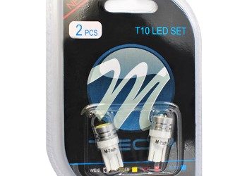 T10 W5W 12V W2,1x9,5d LED 1xHP ΛΕΥΚΟ (ΚΑΡΦΩΤΟ ΑΚΑΛΥΚΟ) BLISTER 2ΤΕΜ. M-TECH