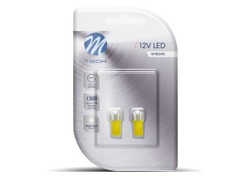 T10 W5W 12V W2,1x9,5d LED 1xHP ΚΙΤΡΙΝΟ (ΚΑΡΦΩΤΟ ΑΚΑΛΥΚΟ) BLISTER 2ΤΕΜ. M-TECH