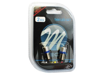 T4W 12V 1W BA9s (ΜΙΝΙΟΝ) LED 1xHP ΜΠΛΕ BLISTER 2ΤΕΜ