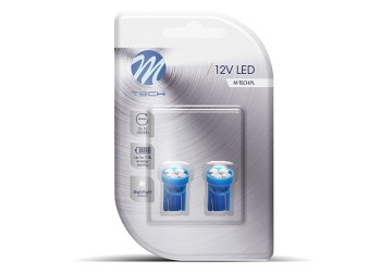 T10 W5W 12V W2,1x9,5d LED 4xSMD3528 ΜΠΛΕ (ΚΑΡΦΩΤΟ ΑΚΑΛΥΚΟ) BLISTER 2ΤΕΜ. M-TECH