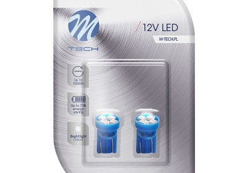 T10 W5W 12V W2,1x9,5d LED 4xSMD3528 ΜΠΛΕ (ΚΑΡΦΩΤΟ ΑΚΑΛΥΚΟ) BLISTER 2ΤΕΜ. M-TECH