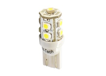 T10 W5W 12V W2,1x9,5d LED 9xSMD3528 ΛΕΥΚΟ (ΚΑΡΦΩΤΟ ΑΚΑΛΥΚΟ) BLISTER 2ΤΕΜ. M-TECH