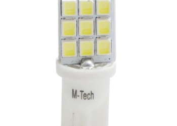T10 W5W 12V W2,1x9,5d LED 9xSMD2835 ΛΕΥΚΟ (ΚΑΡΦΩΤΟ ΑΚΑΛΥΚΟ) BLISTER 2ΤΕΜ. M-TECH