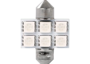 ΛΑΜΠΑΚΙΑ ΠΛΑΦΟΝΙΕΡΑΣ C5W/C10W 12V 1,44W SV8,5 31mm LED 6xSMD5050 ΜΠΛΕ BLISTER M-TECH - 2 τεμ.