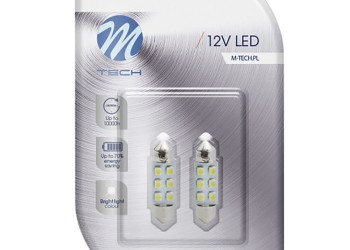 ΛΑΜΠΑΚΙΑ ΠΛΑΦΟΝΙΕΡΑΣ C5W/C10W 12V 0,48W SV8,5 36mm LED 6xSMD3528 ΚΙΤΡΙΝΟ BLISTER 2ΤΕΜ. M-TECH