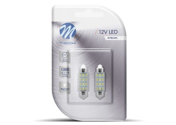 ΛΑΜΠΑΚΙΑ ΠΛΑΦΟΝΙΕΡΑΣ C5W/C10W 12V SV8.5 41mm 1,5W 12xSMD2835 LED OSRAM ΜΠΛΕ  BLISTER 2ΤΕΜ. M-TECH