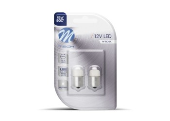 R5W/R10W 12V BA15s LED 9xSMD3014 ΛΕΥΚΟ (ΜΟΝΟΠΟΛΙΚΟ) BLISTER 2ΤΕΜ. M-TECH