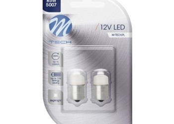 R5W/R10W 12V BA15s LED 9xSMD3014 ΛΕΥΚΟ (ΜΟΝΟΠΟΛΙΚΟ) BLISTER 2ΤΕΜ. M-TECH