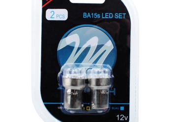 R5W/R10W 12V BA15s LED 9xSMD3014 ΚΙΤΡΙΝΟ (ΜΟΝΟΠΟΛΙΚΟ) BLISTER 2ΤΕΜ. M-TECH
