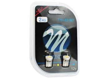 T10 W5W 12V W2,1x9,5d LED 1xSMD5050 ΛΕΥΚΟ (ΚΑΡΦΩΤΟ ΑΚΑΛΥΚΟ) BLISTER 2ΤΕΜ. M-TECH