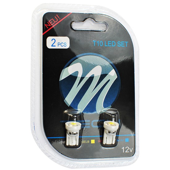 T10 W5W 12V W2,1x9,5d LED 1xSMD5050 ΛΕΥΚΟ (ΚΑΡΦΩΤΟ ΑΚΑΛΥΚΟ) BLISTER 2ΤΕΜ. M-TECH