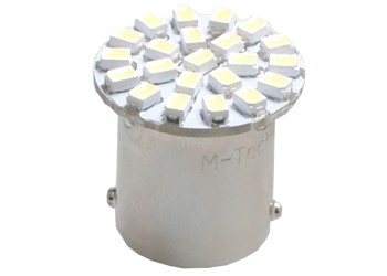 R5W/R10W 12V BA15s 1,44W LED 22xSMD3020 PREMIUM ΛΕΥΚΟ BLISTER 2ΤΕΜ. M-TECH