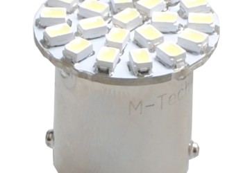 R5W/R10W 12V BA15s 1,44W LED 22xSMD3020 PREMIUM ΛΕΥΚΟ BLISTER 2ΤΕΜ. M-TECH