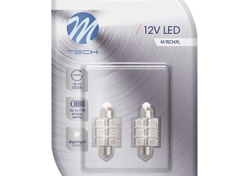 ΛΑΜΠΑΚΙΑ ΠΛΑΦΟΝΙΕΡΑΣ C5W/C10W 12V 1,44W SV8,5 36mm PREMIUM LED 6xSMD5050 ΜΠΛΕ BLISTER 2ΤΕΜ. M-TECH