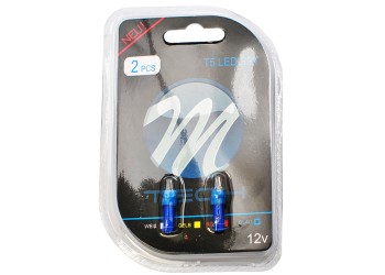 T5 12V W2x4,6d LED 1xSMD5050 ΜΠΛΕ (ΚΑΡΦΩΤΟ ΑΚΑΛΥΚΟ) BLISTER 2ΤΕΜ.