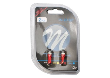 T5 12V W2x4,6d LED 1xSMD5050 ΚΟΚΚΙΝΟ (ΚΑΡΦΩΤΟ ΑΚΑΛΥΚΟ) BLISTER 2ΤΕΜ.