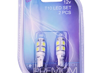 T10 W5W 12V W2,1x9,5d LED 9xSMD5050 ΛΕΥΚΟ (ΚΑΡΦΩΤΟ ΑΚΑΛΥΚΟ) BLISTER 2ΤΕΜ. M-TECH