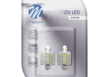 ΛΑΜΠΑΚΙΑ ΠΛΑΦΟΝΙΕΡΑΣ C5W/C10W 12V 1,44W SV8,5 41mm PREMIUM LED 9xSMD5050 ΛΕΥΚΟ BLISTER 2ΤΕΜ. M-TECH