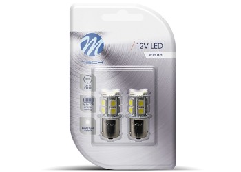 P21W 12V BA15s LED 13xSMD5050 ΛΕΥΚΟ (ΜΟΝΟΠΟΛΙΚΟ) BLISTER 2ΤΕΜ. M-TECH