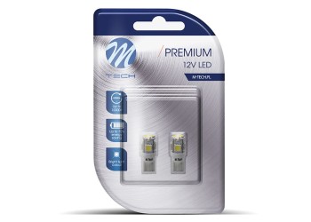 T10 W5W 12V W2,1x9,5d LED 4xSMD5050+4xSMD3528 ΛΕΥΚΟ (ΚΑΡΦΩΤΟ ΑΚΑΛΥΚΟ) BLISTER 2ΤΕΜ. M-TECH
