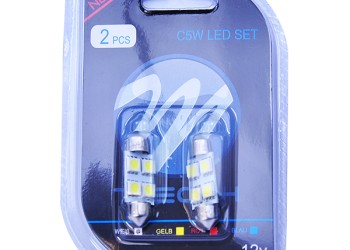 ΛΑΜΠΑΚΙΑ ΠΛΑΦΟΝΙΕΡΑΣ C5W/C10W 12V 1,36W SV8,5 36mm LED 4xSMD5050 ΛΕΥΚΟ BLISTER 2ΤΕΜ.