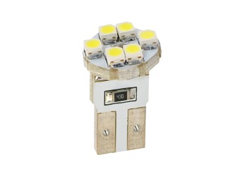 T10 W5W 12V W2,1x9,5d LED 6xSMD3528 ΛΕΥΚΟ (ΚΑΡΦΩΤΟ ΑΚΑΛΥΚΟ) BLISTER 2ΤΕΜ. M-TECH