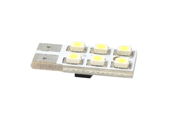 T10 W5W 12V W2,1x9,5d LED 6xSMD3528 ΛΕΥΚΟ (ΚΑΡΦΩΤΟ ΑΚΑΛΥΚΟ) BLISTER 2ΤΕΜ. M-TECH