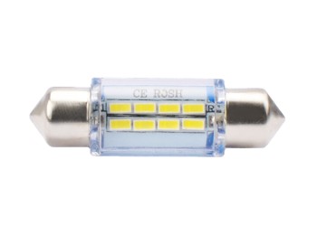 ΛΑΜΠΑΚΙΑ ΠΛΑΦΟΝΙΕΡΑΣ C5W/C10W 12V 1W SV8,5 36mm LED 8xSMD3014 ΛΕΥΚΟ BLISTER 2ΤΕΜ.