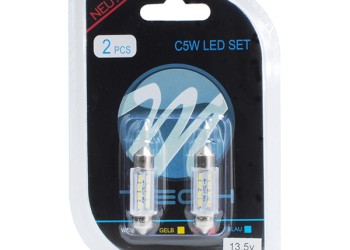 ΛΑΜΠΑΚΙΑ ΠΛΑΦΟΝΙΕΡΑΣ C5W/C10W 12V 1W SV8,5 36mm LED 8xSMD3014 ΛΕΥΚΟ BLISTER 2ΤΕΜ.