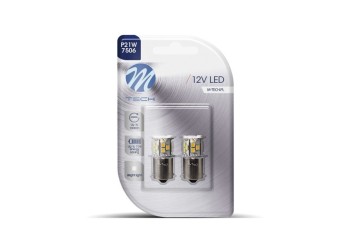 P21W 12V BA15s 1,6W 21xSMD2835 LED ΛΕΥΚΟ BLISTER 2ΤΕΜ. M-TECH
