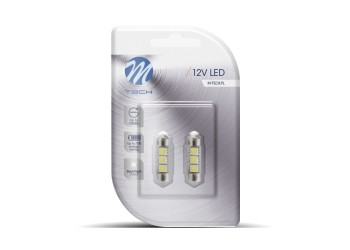 ΛΑΜΠΑΚΙΑ ΠΛΑΦΟΝΙΕΡΑΣ C5W/C10W 12V 0,72W SV8,5 36mm CAN-BUS LED 3xSMD5050 PREMIUM ΛΕΥΚΟ BLISTER 2ΤΕΜ