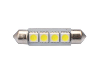 ΛΑΜΠΑΚΙΑ ΠΛΑΦΟΝΙΕΡΑΣ C5W/C10W 12V 0,96W SV8,5 41mm CAN-BUS LED 4xSMD5050 PREMIUM ΛΕΥΚΟ BLISTER 2ΤΕΜ