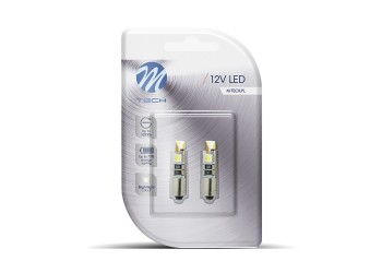 T4W 12V 0,64W BA9s (ΜΙΝΙΟΝ) LED 4xSMD5050 CAN-BUS ΛΕΥΚΟ BLISTER 2ΤΕΜ. M-TECH