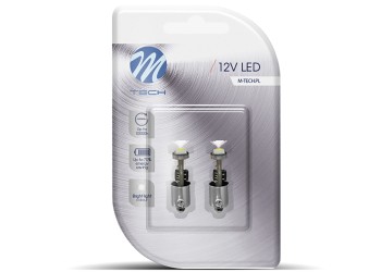T4W 12V 0,72W BA9s (ΜΙΝΙΟΝ) LED 1xSMD5050 CAN-BUS ΛΕΥΚΟ BLISTER 2ΤΕΜ.
