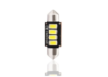 ΛΑΜΠΑΚΙΑ ΠΛΑΦΟΝΙΕΡΑΣ C5W/C10W 12V 2W SV8,5 36mm CAN-BUS+RADIATOR LED 4xSMD5730 ΛΕΥΚΟ BLISTER 1τεμ