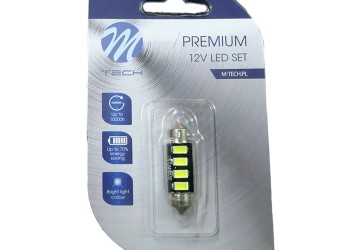 ΛΑΜΠΑΚΙΑ ΠΛΑΦΟΝΙΕΡΑΣ C5W/C10W 12V 2W SV8,5 36mm CAN-BUS+RADIATOR LED 4xSMD5730 ΛΕΥΚΟ BLISTER 1τεμ