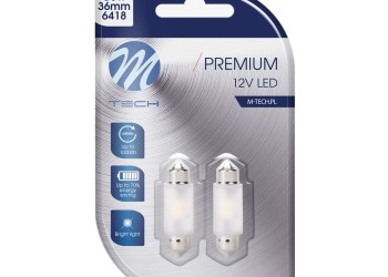 ΛΑΜΠΑΚΙΑ ΠΛΑΦΟΝΙΕΡΑΣ C5W/C10W 36mm SV8.5 12V 135lm 2x2835SMD LED DIODA PREMIUM CAN-BUS ΛΕΥΚΟ M-TECH - 2 ΤΕΜ.