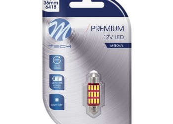 ΛΑΜΠΑΚΙ ΠΛΑΦΟΝΙΕΡΑΣ C5W/C10W 12V 1,95W SV8,5 36mm LED 12xLED ΛΕΥΚΟ M-TECH - 1 τεμ.