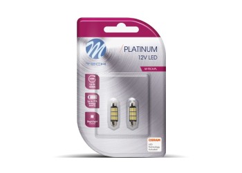 ΛΑΜΠΑΚΙΑ ΠΛΑΦΟΝΙΕΡΑΣ C5W 12V SV8.5 2,2W 450lm 36mm 9xSMD5630 LED CAN-BUS ΘΕΡΜΟ ΛΕΥΚΟ ΦΩΣ m-TECH - 2 ΤΕΜ.