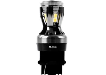 P27W 3156 12/24V W2.5x16d 3,3W 14xSMD LED ΛΕΥΚΟ CANBUS BLISTER  M-TECH - 1ΤΕΜ.