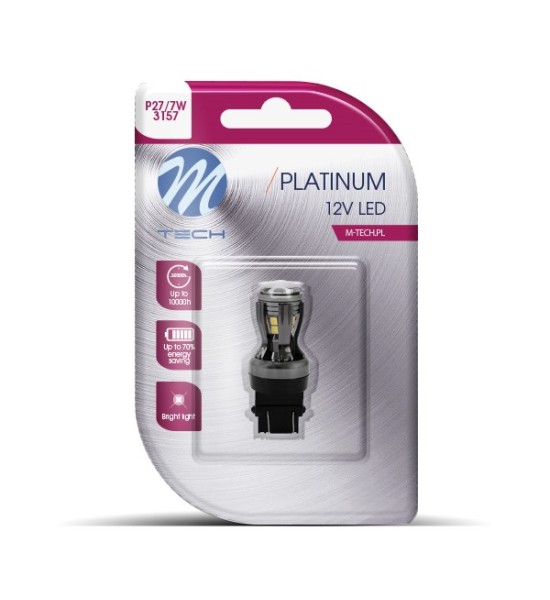 P27/7W 3157 12/24V W2.5x16q 4,2W 14xSMD LED ΛΕΥΚΟ CANBUS BLISTER  M-TECH -1ΤΕΜ.