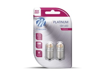 ΛΑΜΠΑΚΙΑ R5W 12/24V BA15s 5x2835SMD LED CAN-BUS ΛΕΥΚΟ (ΜΟΝΟΠΟΛΙΚΟ-ΦΟΥΝΤΟΥΚΙ) PLATINIUM BLISTER  M-TECH - 2 ΤΕΜ.