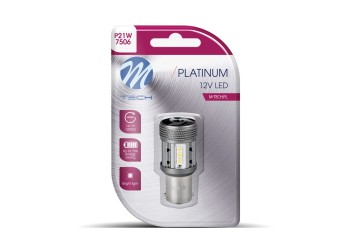 P21W 12/24V BA15s 12xSMD3030 LED CAN-BUS ΛΕΥΚΟ PLATINIUM BLISTER 1ΤΕΜ M-TECH