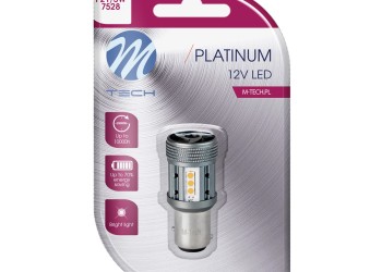 P21/5W 12/24V BAY15d 12xSMD3030 LED CAN-BUS ΚΟΚΚΙΝΟ PLATINIUM BLISTER M-TECH - 1 Τεμ.