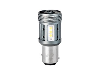 ΛΑΜΠΑΚΙ P21/5W 12/24V BAY15d 12xSMD3030 LED CAN-BUS ΛΕΥΚΟ PLATINIUM BLISTER M-TECH - 1 ΤΕΜ