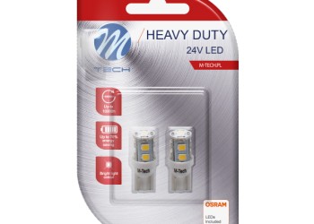 T10 W5W 24V W1,2x9,5d LED 9xSMD3528 ΛΕΥΚΟ ΔΙΑΘΛΑΣΗ (ΚΑΡΦΩΤΟ ΑΚΑΛΥΚΟ) HEAVY DUTY BLISTER 2ΤΕΜ. M-TECH
