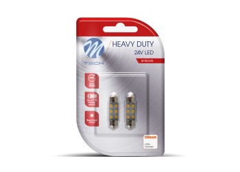 ΛΑΜΠΑΚΙΑ ΠΛΑΦΟΝΙΕΡΑΣ C5W 24V 0,24W SV8,5 36mm LED 6xSMD3528 ΛΕΥΚΟ BLISTER 2ΤΕΜ. M-TECH